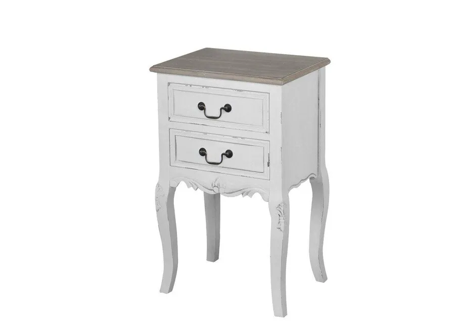 Szafka nocna RIMINI WHITE 021 - 2 szuflady - biały
