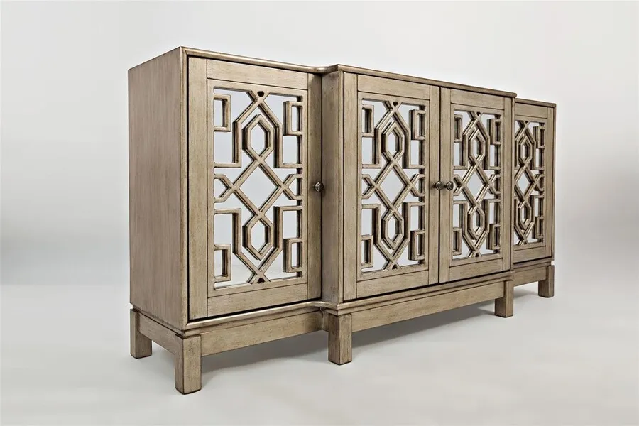 Komoda lustrzana AVOLA VINTAGE SILVER - srebrny