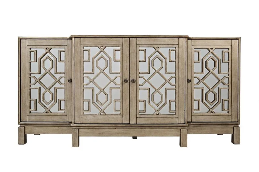 Komoda lustrzana AVOLA VINTAGE SILVER - srebrny