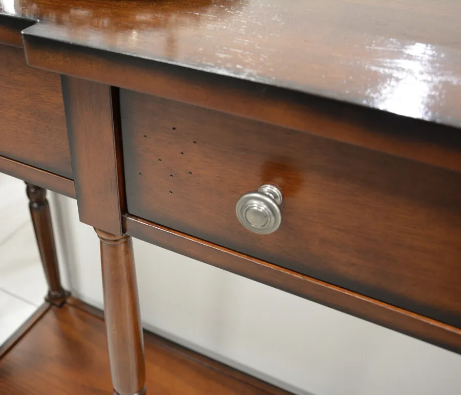 Konsola z szufladami i półką AVOLA ANTIQUE MAHOGANY 3S - mahoniowy