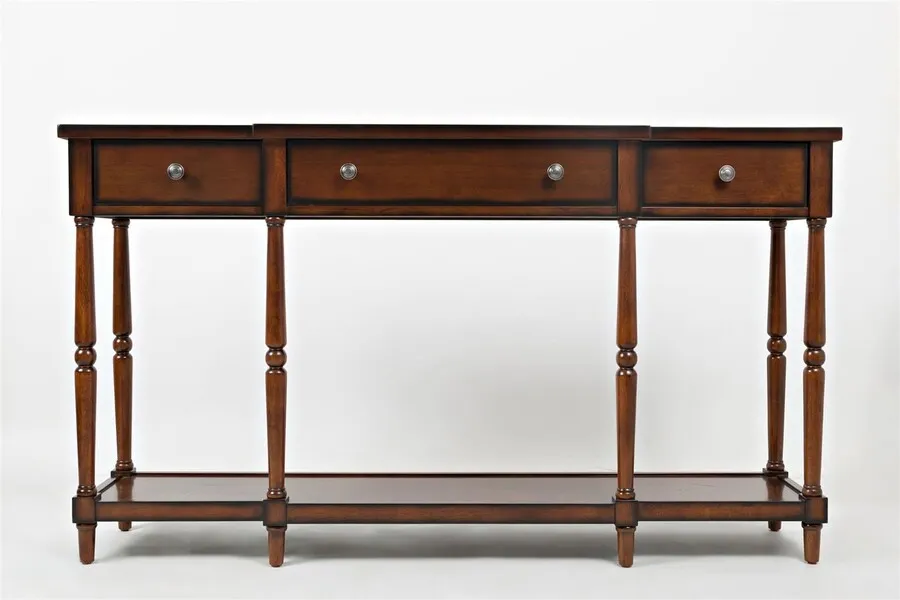 Konsola z szufladami i półką AVOLA ANTIQUE MAHOGANY 3S - mahoniowy