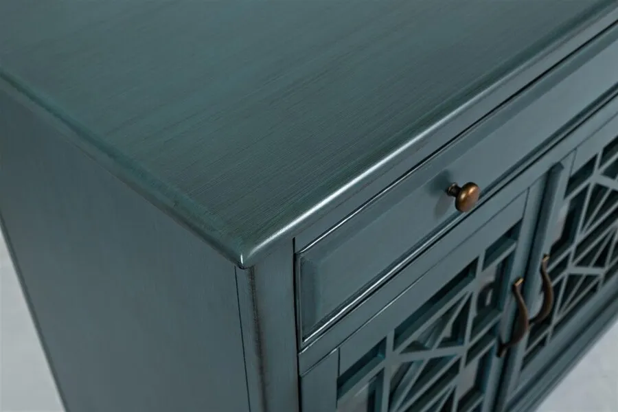 Komoda czterodrzwiowa AVOLA ANTIQUE BLUE 4D/3S - turkusowy