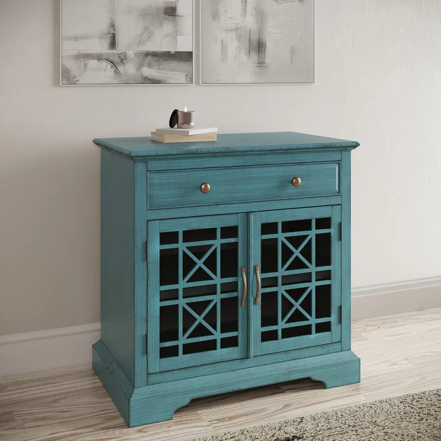 Komoda dwudrzwiowa AVOLA ANTIQUE BLUE 2D/1S - ciemnoniebieski