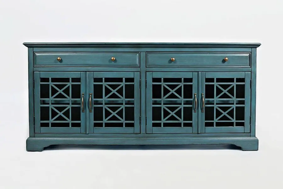 Komoda czterodrzwiowa AVOLA ANTIQUE BLUE 4D/2S - ciemnoniebieski