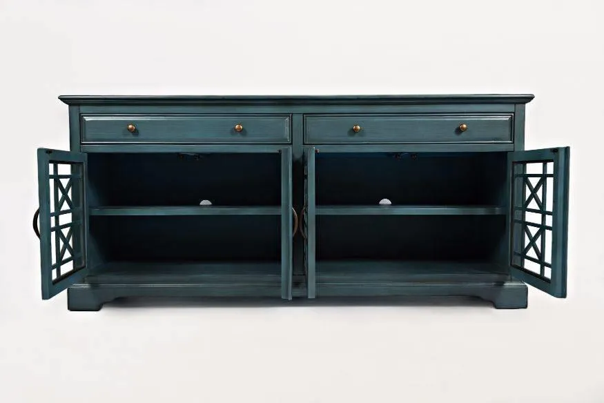 Komoda czterodrzwiowa AVOLA ANTIQUE BLUE 4D/2S - ciemnoniebieski