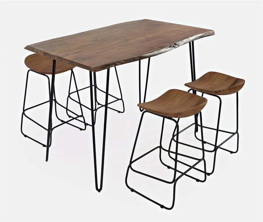 Stół barowy drewniany AVOLA NATURAL PIINE 132x71 - naturalny