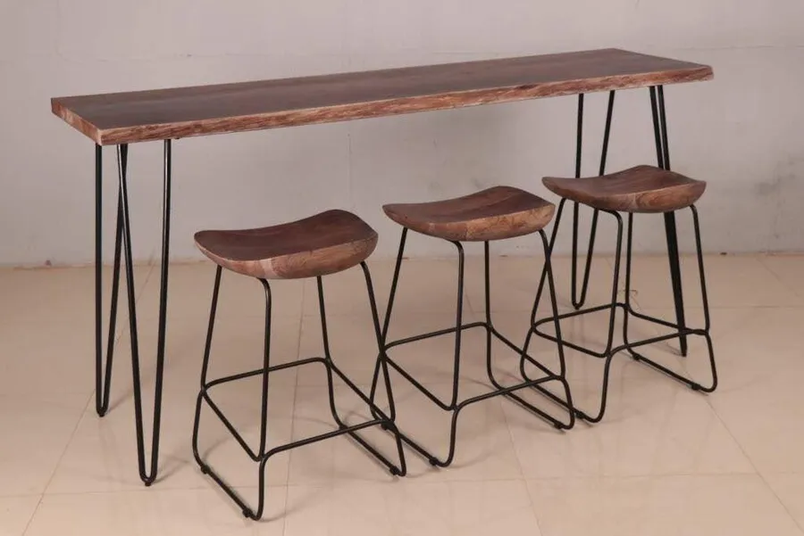 Stół barowy drewniany AVOLA NATURAL PIINE 132x71 - naturalny