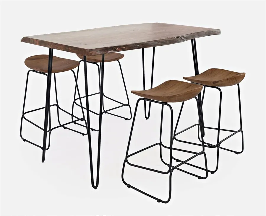 Stół barowy drewniany AVOLA NATURAL PIINE 132x71 - naturalny