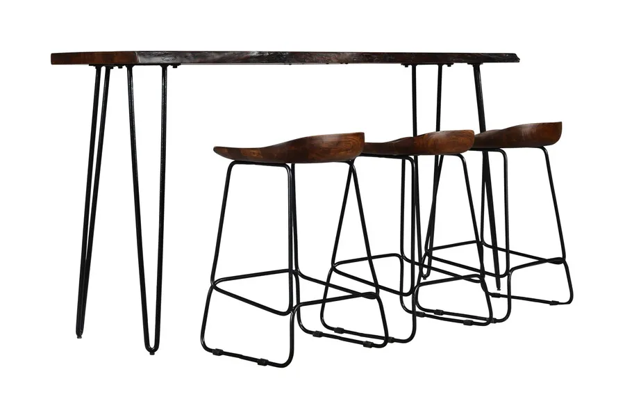 Stół barowy drewniany AVOLA NATURAL PIINE 132x71 - naturalny
