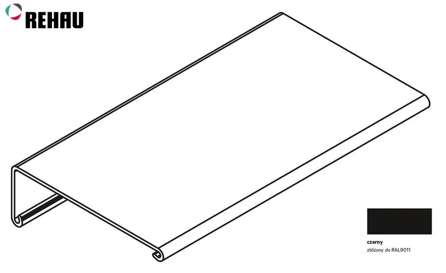 Listwa maskująca FRAME górna (pokrywa) - czarny / dł. 250 cm
