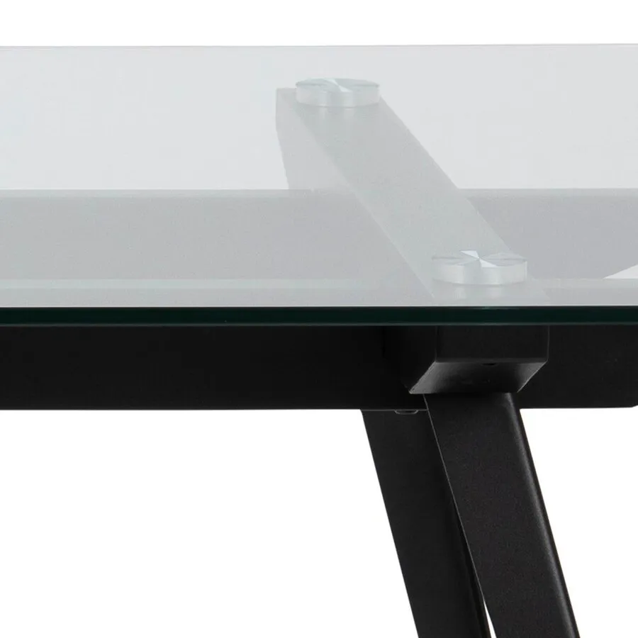Stół MONTI 180x90 - transparentny/czarny