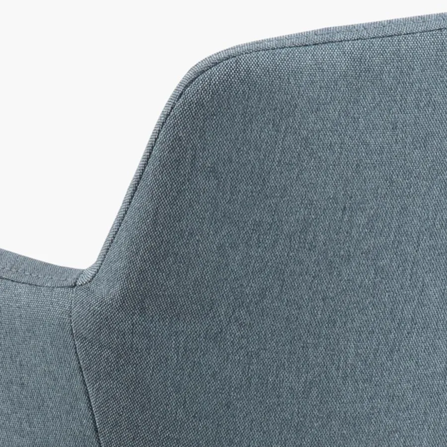 Lisa bar stool Seat dusty blue Town 89 Base metal matt black 2-Pack