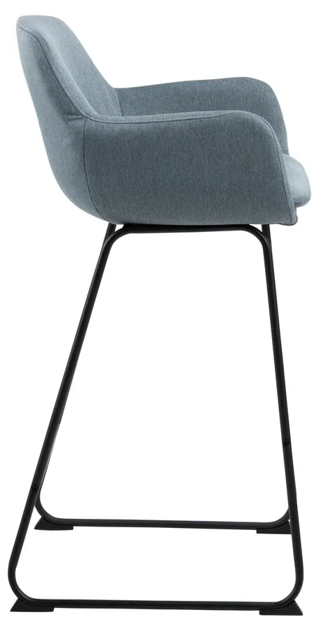 Lisa bar stool Seat dusty blue Town 89 Base metal matt black 2-Pack