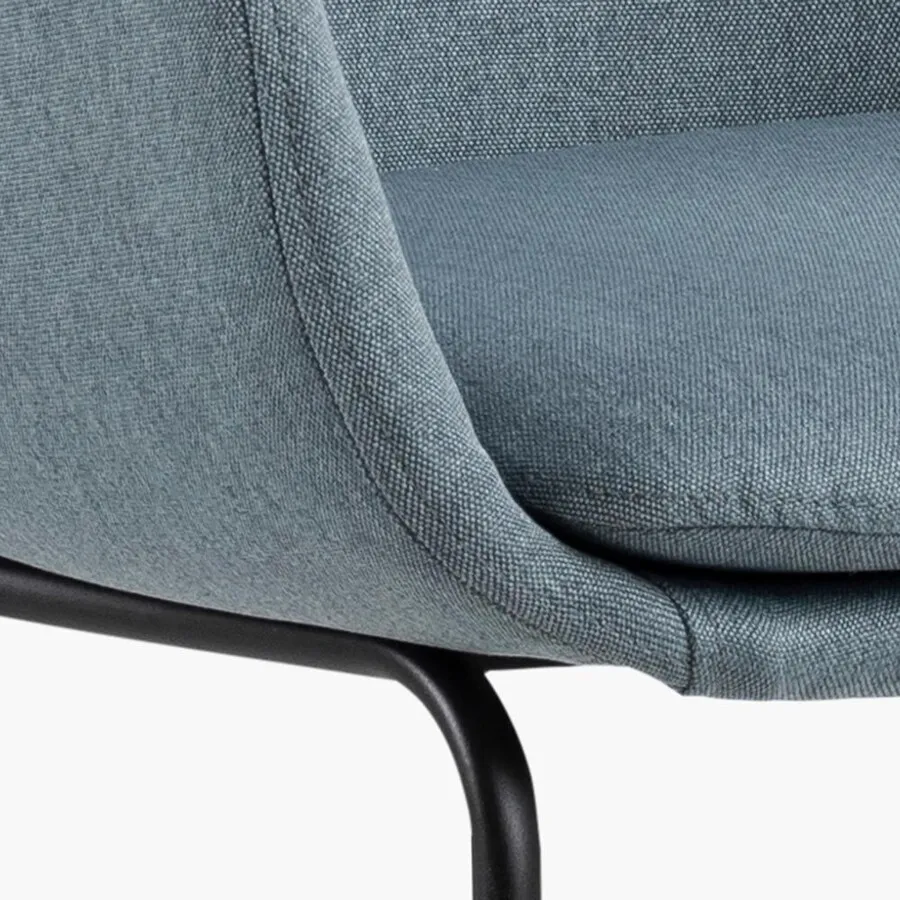 Lisa bar stool Seat dusty blue Town 89 Base metal matt black 2-Pack