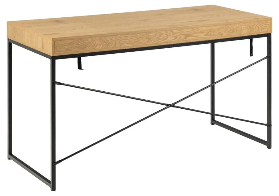 Biurko z szufladą i półką SEAFORD 140 cm - dziki dąb