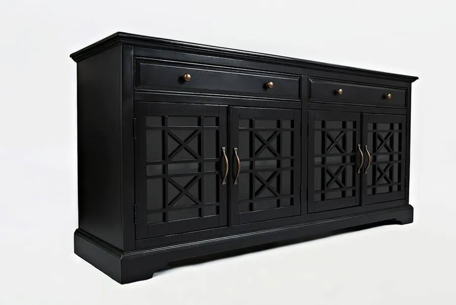 Komoda 4-drzwiowa AVOLA ANTIQUE BLACK 4D/2S - czarny
