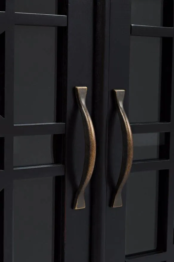 Komoda 4-drzwiowa AVOLA ANTIQUE BLACK 4D/2S - czarny