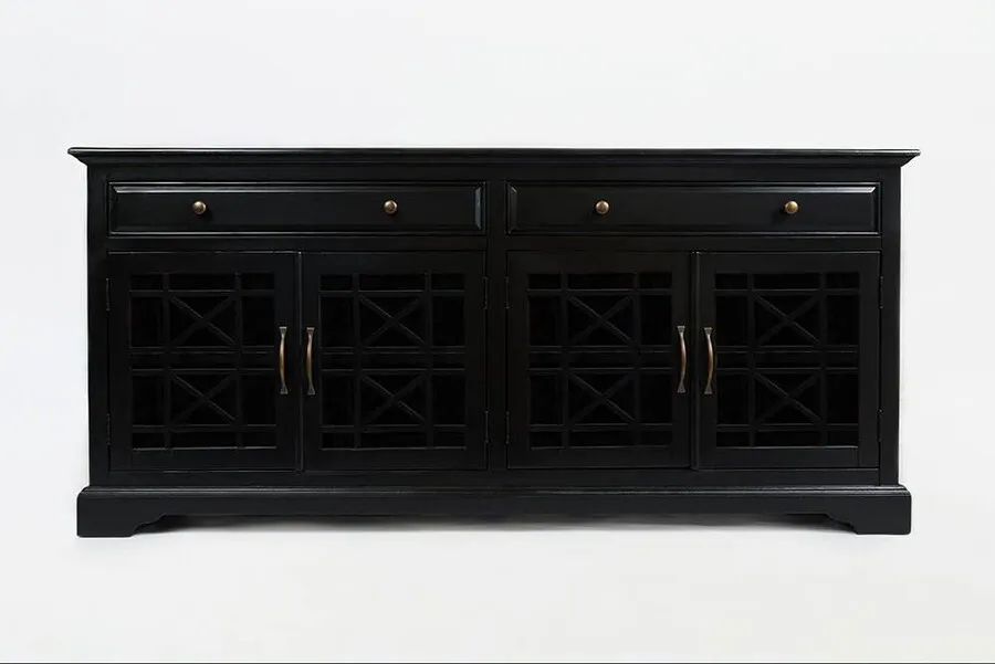 Komoda 4-drzwiowa AVOLA ANTIQUE BLACK 4D/2S - czarny
