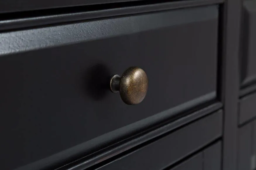 Komoda 4-drzwiowa AVOLA ANTIQUE BLACK 4D/2S - czarny