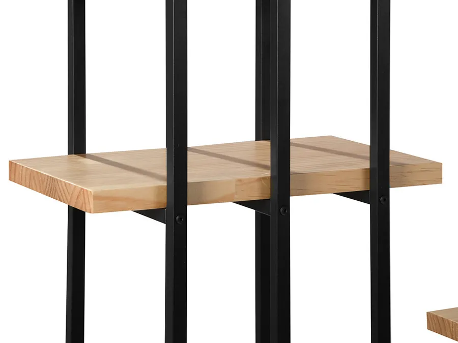 Regał stalowy wysoki SD001 drewniane półki