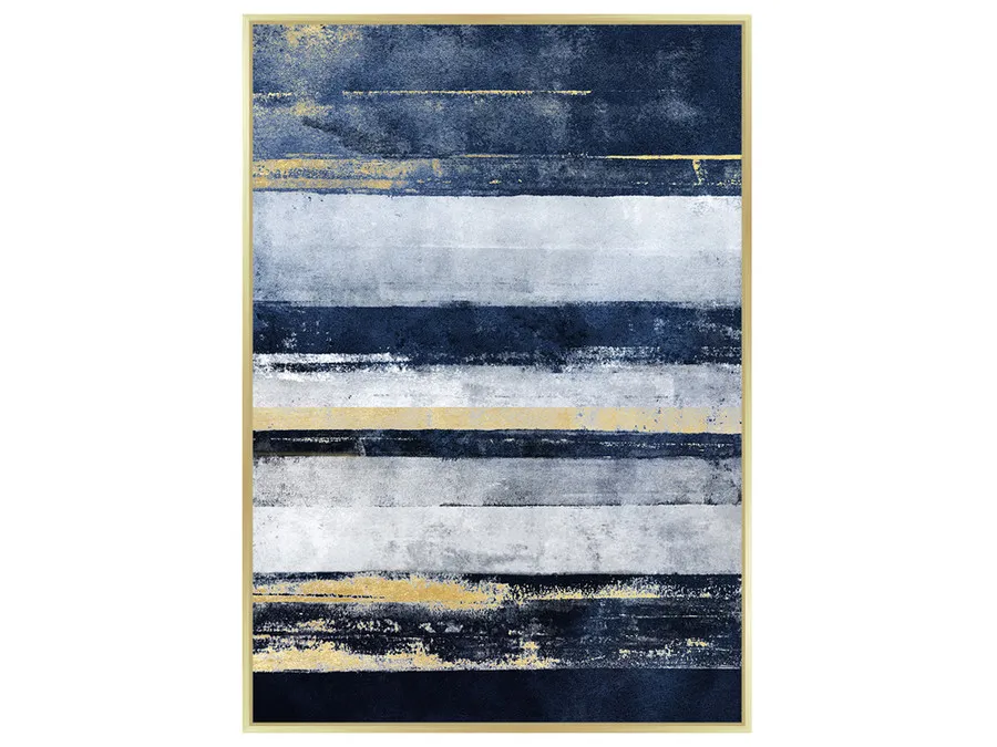 Obraz abstrakcja A0407 100x140 cm - złoto-granatowy