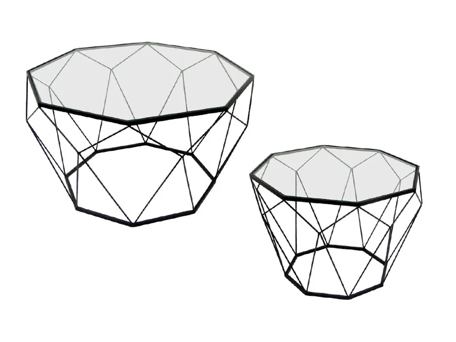 Stolik geometryczny TOYJ19-654 Ø55x38 cm - czarny