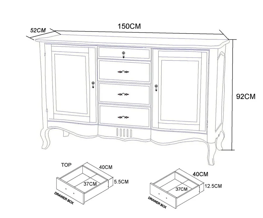 Komoda 2-drzwiowa z szufladami VENEZIA BIANCO 803K