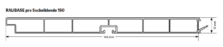 Listwa cokołowa RAUBASE - czarny / wys. 15 cm / dł. 4 mb 