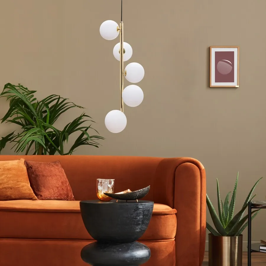 Lampa wisząca ALI 5648 - biały/złoty