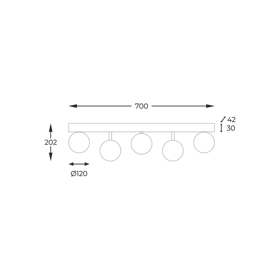 Lampa sufitowa ALI 5643 - biały/czarny