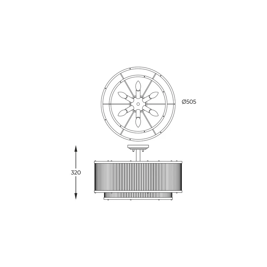 Lampa sufitowa SERGIO C0528-06H-V6AC - złoty