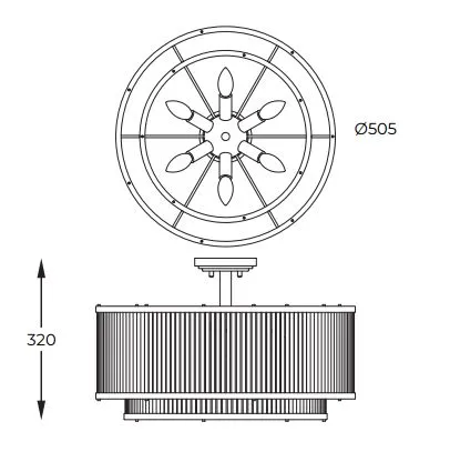 Lampa sufitowa SERGIO C0528-06H-V6AC - złoty