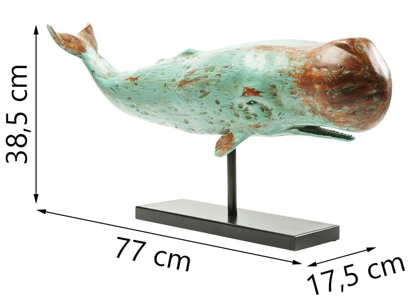 Figurka dekoracyjna WHALE BASE - miętowy