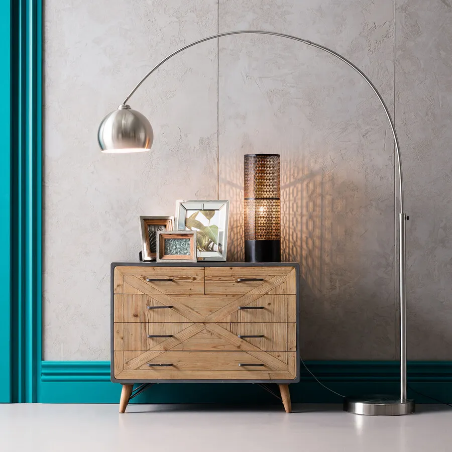 Lampa podłogowa LOUNGE SATIN SMALL DEAL ECONO - srebrny