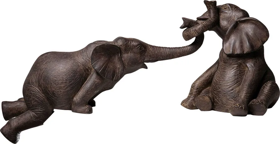 Figurki dekoracyjne ELEFANT ZIRKUS - brązowy