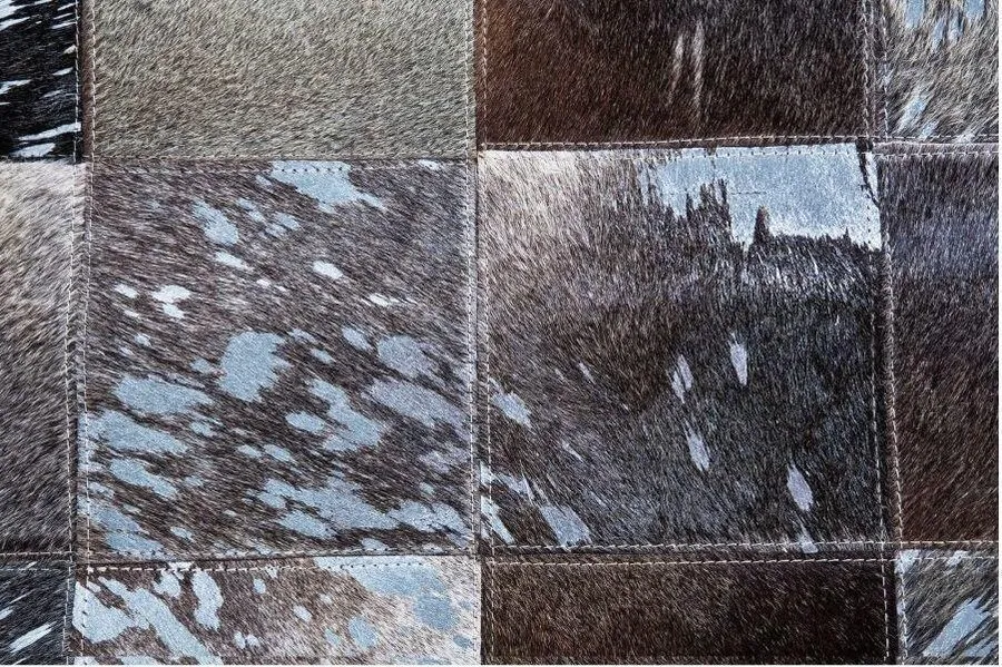 Dywan skórzany COSMO 240x170 - szary/brązowy