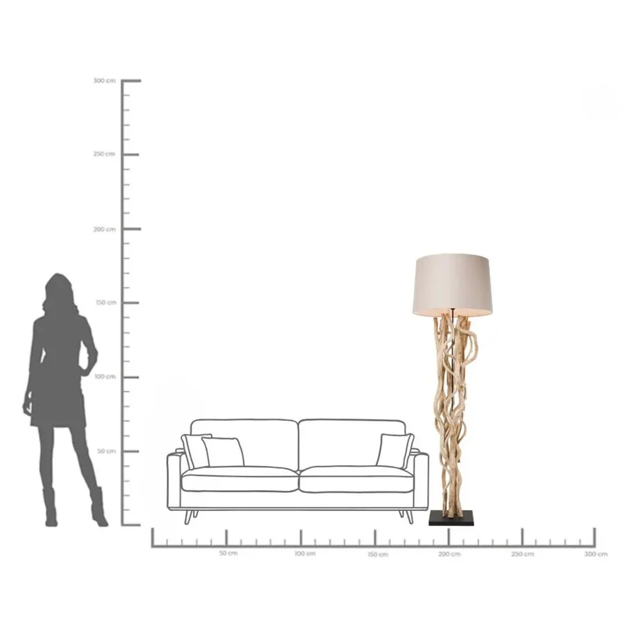 Lampa podłogowa SCULTRA - beżowy/naturalny