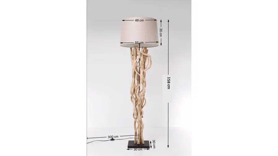 Lampa podłogowa SCULTRA - beżowy/naturalny