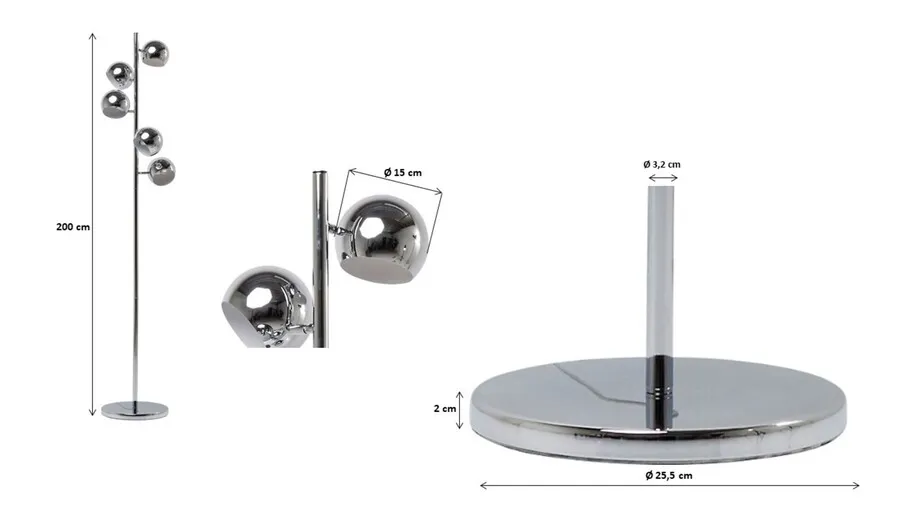 Lampa podłogowa CALOTTA 5 - chrom