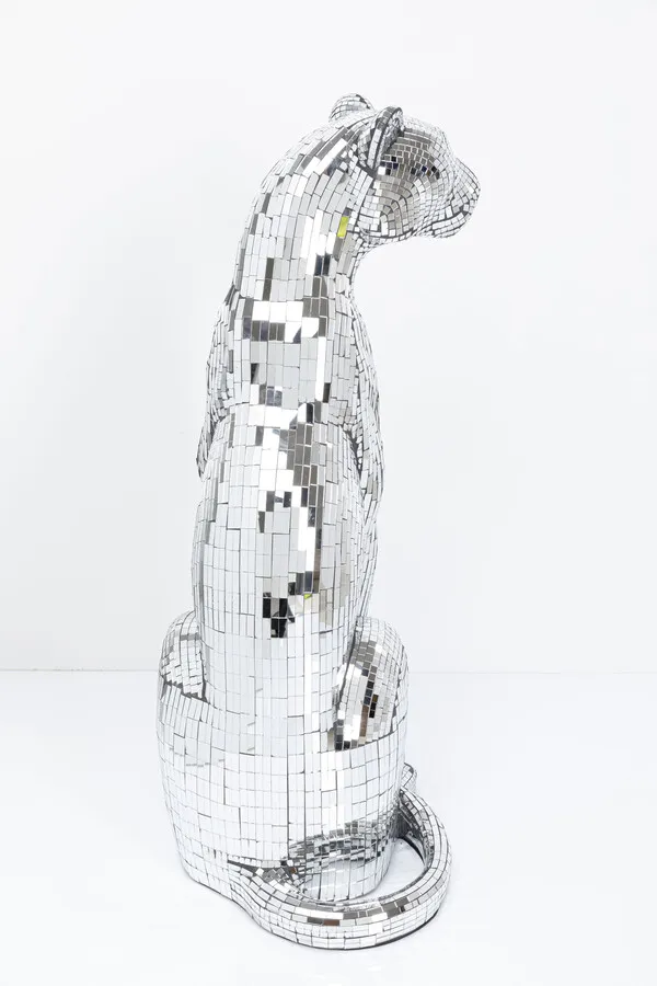 Dekoracja stojąca MOSAIK WELCOME PANTHER RIGHT XL - srebrny