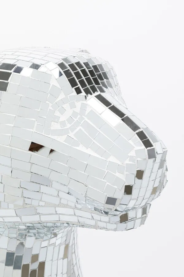 Dekoracja stojąca MOSAIK WELCOME PANTHER RIGHT XL - srebrny