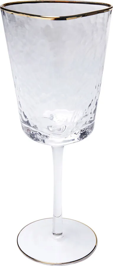 Zestaw 4 kieliszków do czerwonego wina HOMMAGE - transparentny/złoty