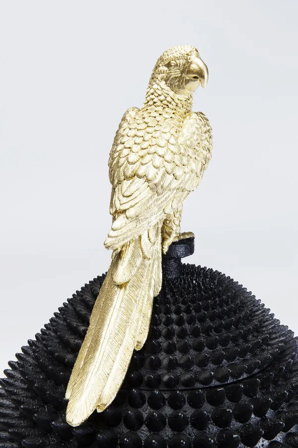 Pojemnik dekoracyjny PARROT - złoty/czarny