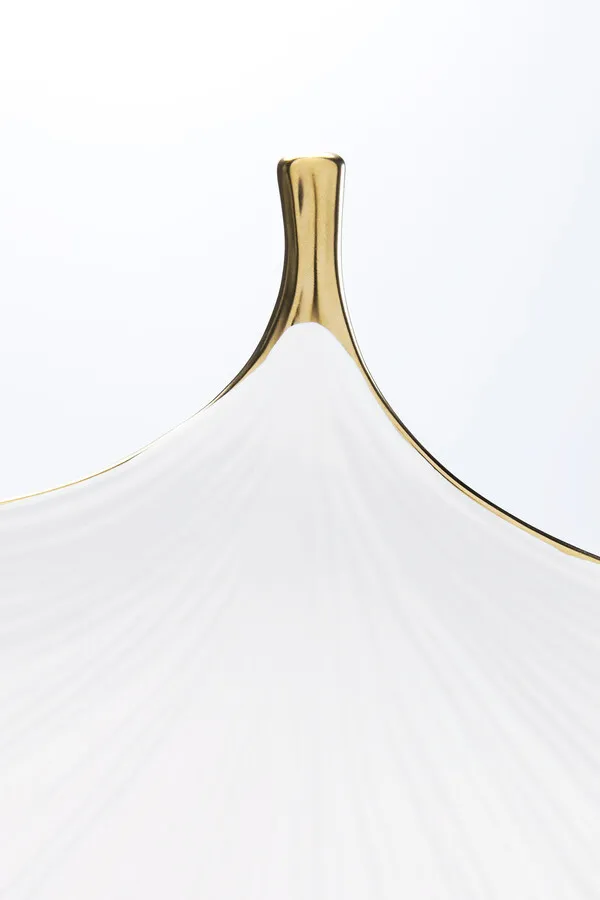 Półmisek porcelanowy GINKGO ELEGANCE RIM - biały/złoty