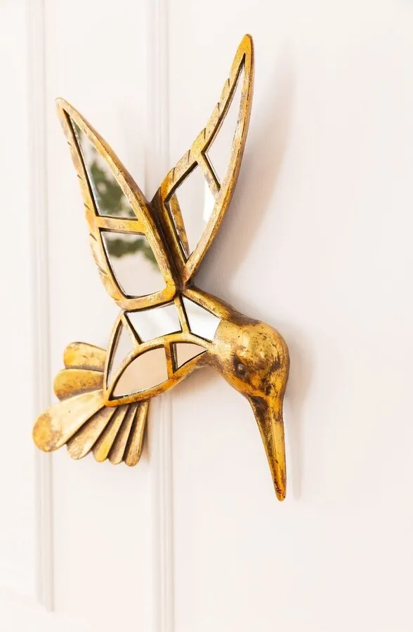 Dekoracja ścienna HUMMINGBIRD MIRROR 27x32 - lustrzany/złoty
