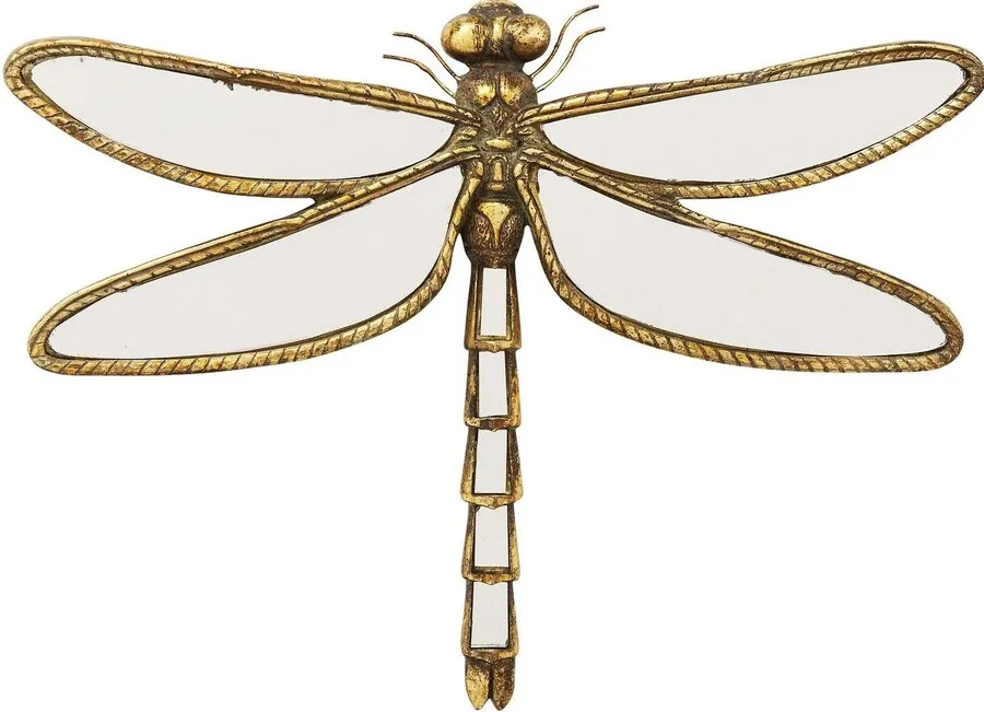 Dekoracja ścienna DRAGONFLY MIRROR 27x35 - lustrzany/złoty