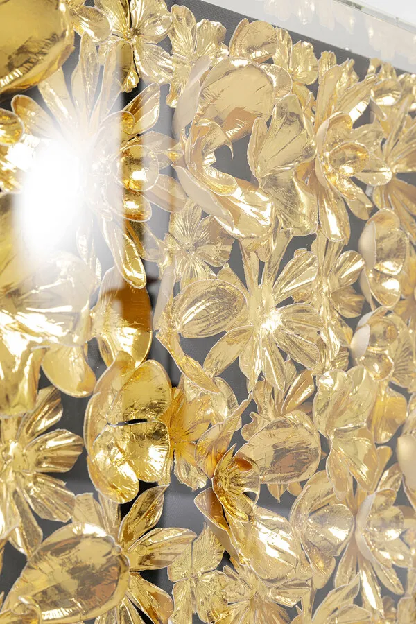 Dekoracja ścienna GOLD FLOWER 80x80 - złoty