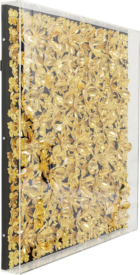 Dekoracja ścienna GOLD FLOWER 80x80 - złoty