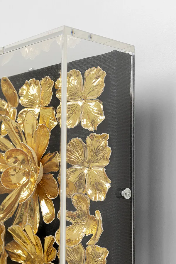 Dekoracja ścienna GOLD FLOWER 80x80 - złoty