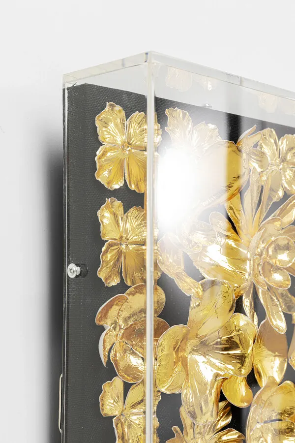 Dekoracja ścienna GOLD FLOWER 80x80 - złoty